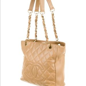 Authentic Chanel Quilted Caviar Leather Petit Shopping Tote - *SOLD*